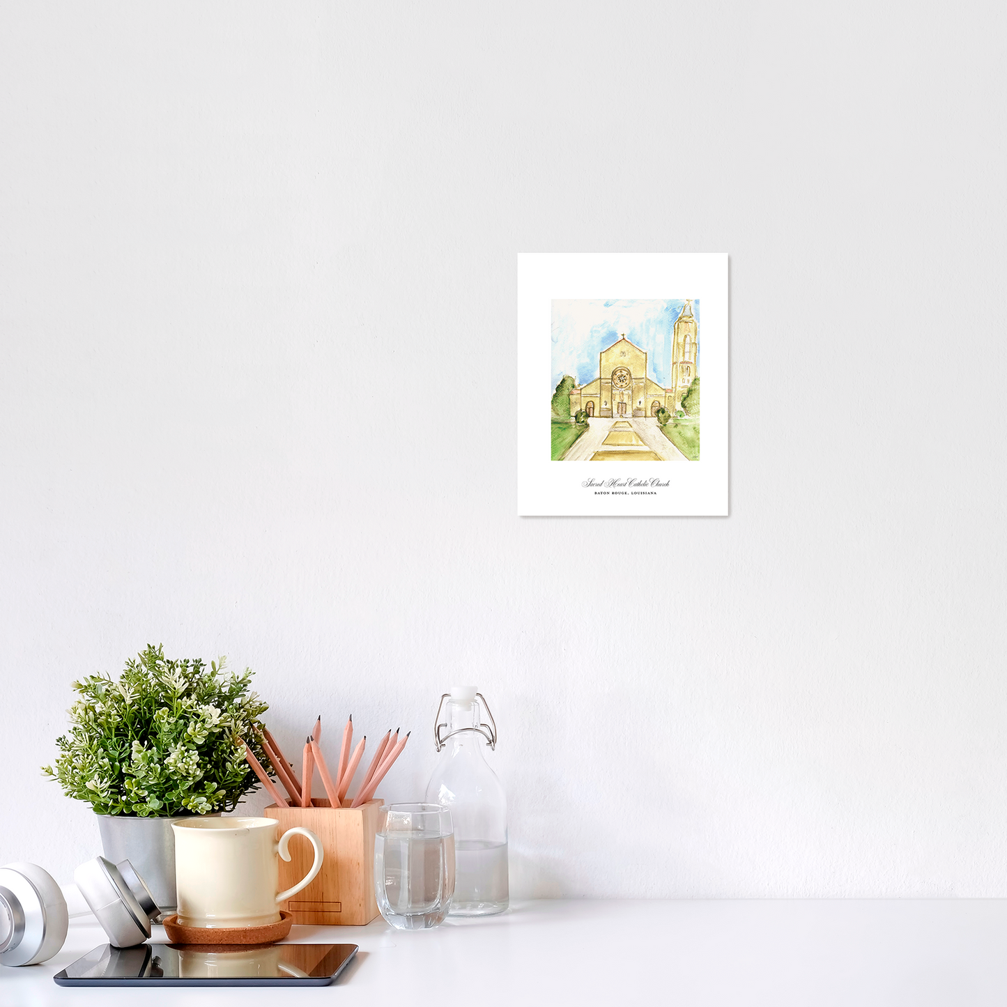 Sacred Heart of Jesus Church | Baton Rouge, LA Catholic Art Print (Watercolor)