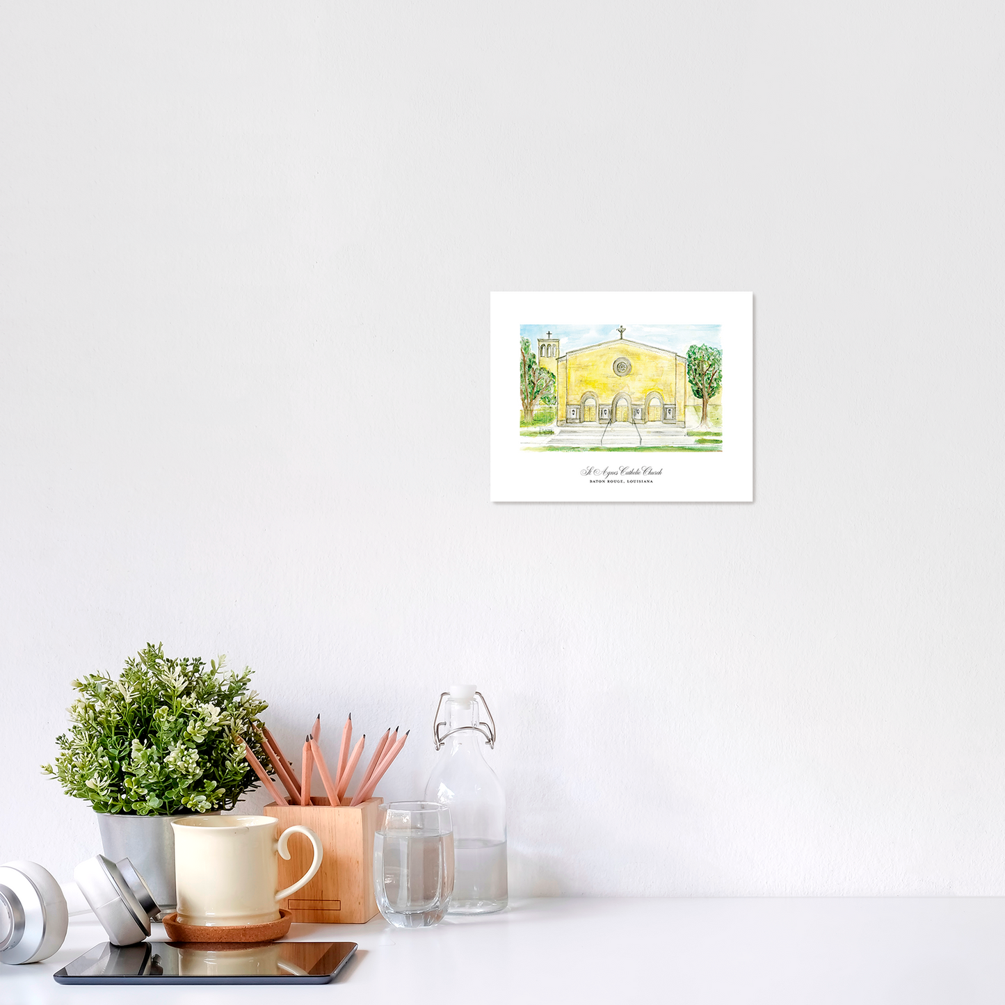 St. Agnes Church | Baton Rouge, LA Catholic Art Print (Watercolor)
