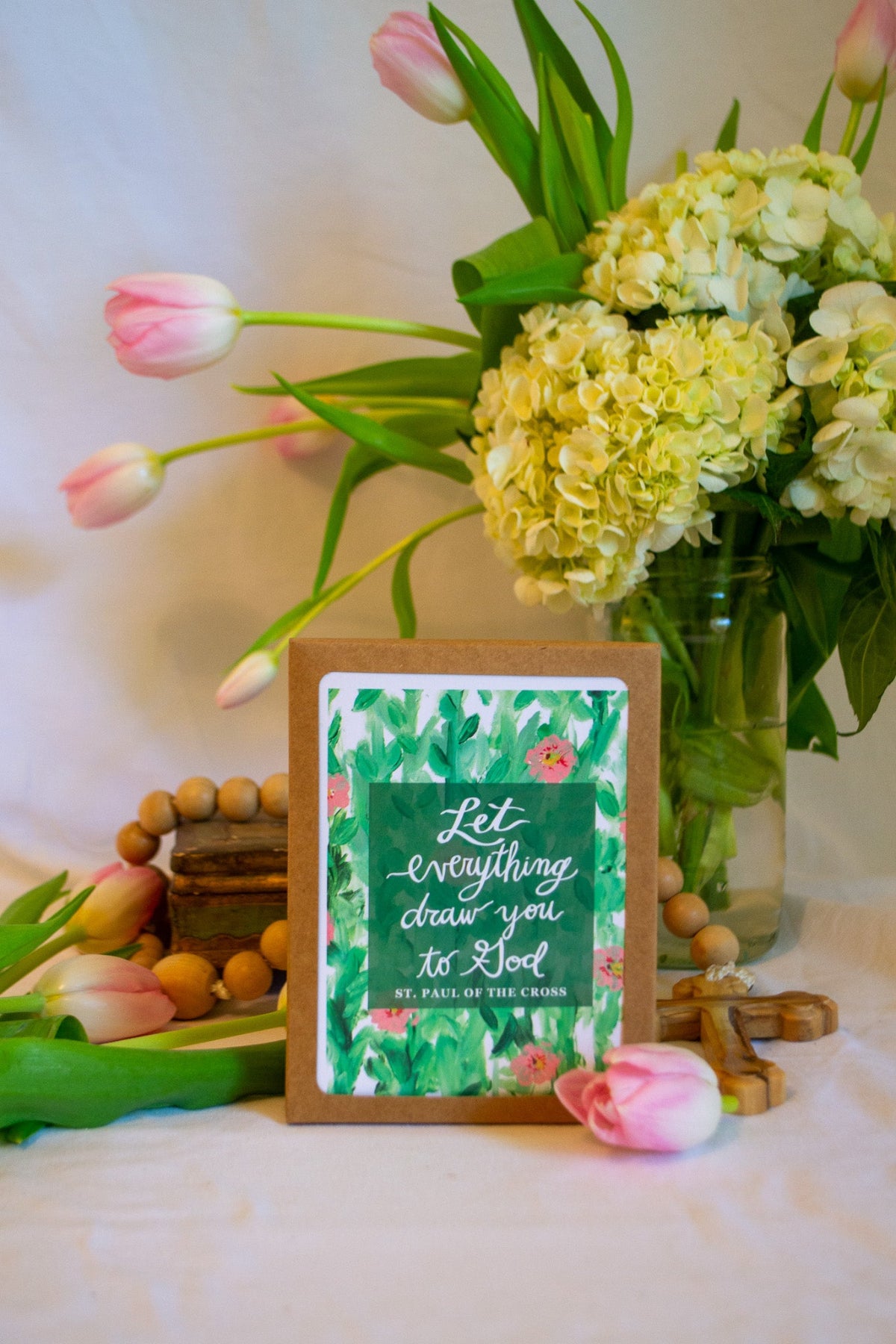 "Let Everything Draw You" Catholic Greeting Card | Fine Art Print Stationery (4.25×5.5") - Habitavit Art Co.