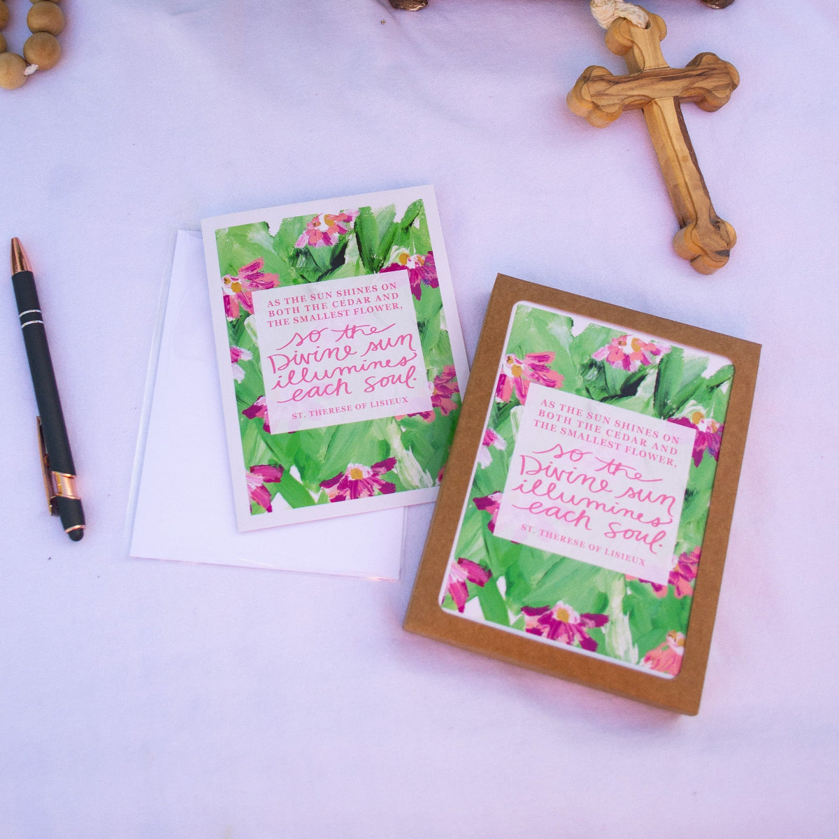 “Divine Rays” Catholic Greeting Card | Fine Art Print Stationery (4.25×5.5") - Habitavit Art Co.