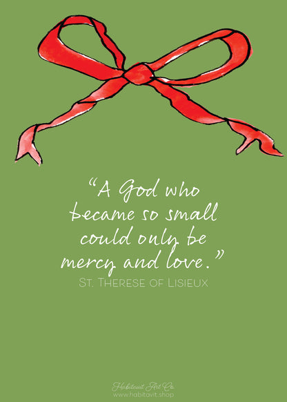 "Watercolor Bow" | Semi-Custom Christmas Card (5x7) - Habitavit Art Co.