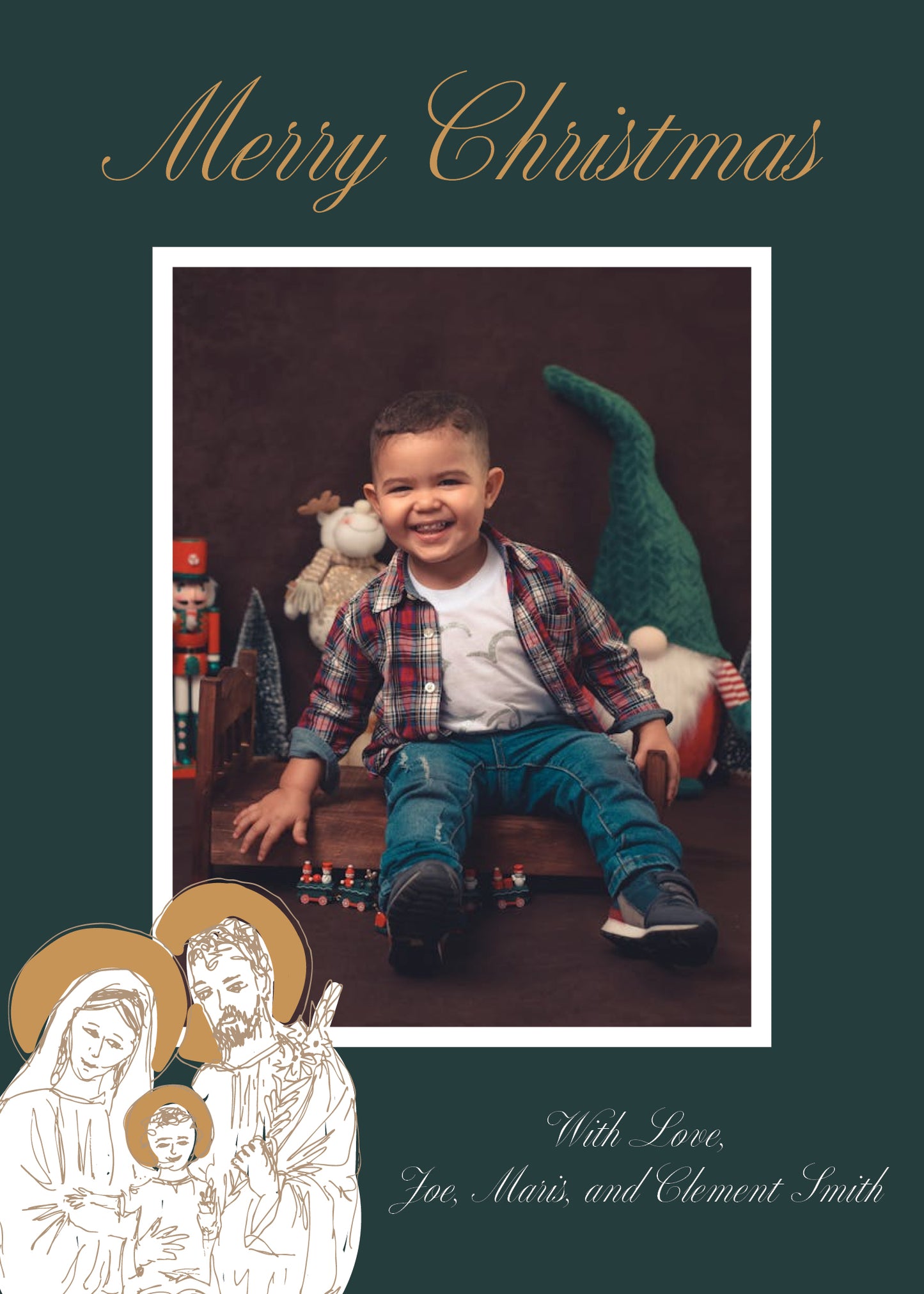 "Classic Holy Family" | Semi-Custom Christmas Card (5x7) - Habitavit Art Co.