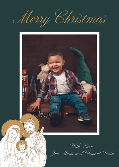 "Classic Holy Family" | Semi-Custom Christmas Card (5x7) - Habitavit Art Co.
