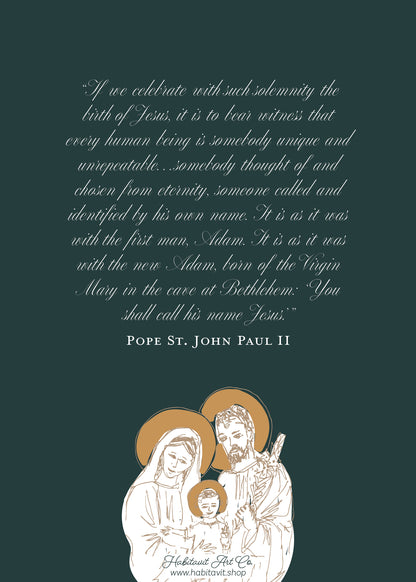 "Classic Holy Family" | Semi-Custom Christmas Card (5x7) - Habitavit Art Co.