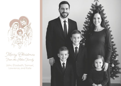 "Simple Holy Family" | Semi-Custom Christmas Card (5x7) - Habitavit Art Co.