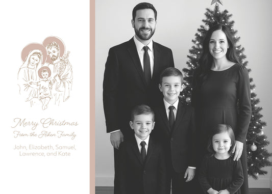 "Simple Holy Family" | Semi-Custom Christmas Card (5x7) - Habitavit Art Co.