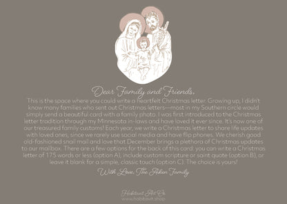 "Simple Holy Family" | Semi-Custom Christmas Card (5x7) - Habitavit Art Co.