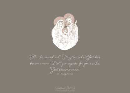 "Simple Holy Family" | Semi-Custom Christmas Card (5x7) - Habitavit Art Co.