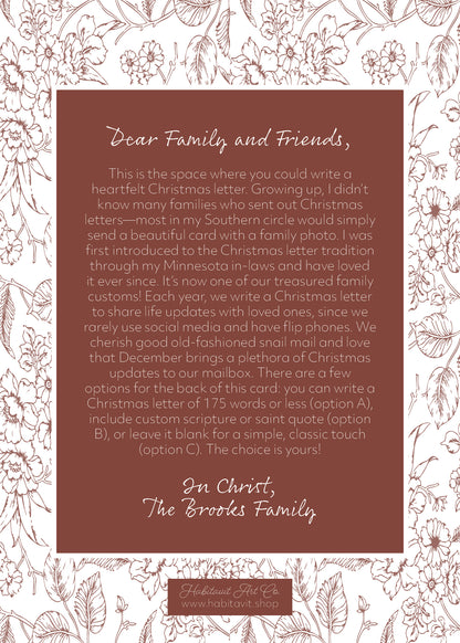 "Guadalupe's Flowers" | Semi-Custom Christmas Card (5x7) - Habitavit Art Co.