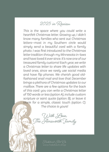 "Divine Mother & Child" | Semi-Custom Christmas Card (5x7) - Habitavit Art Co.