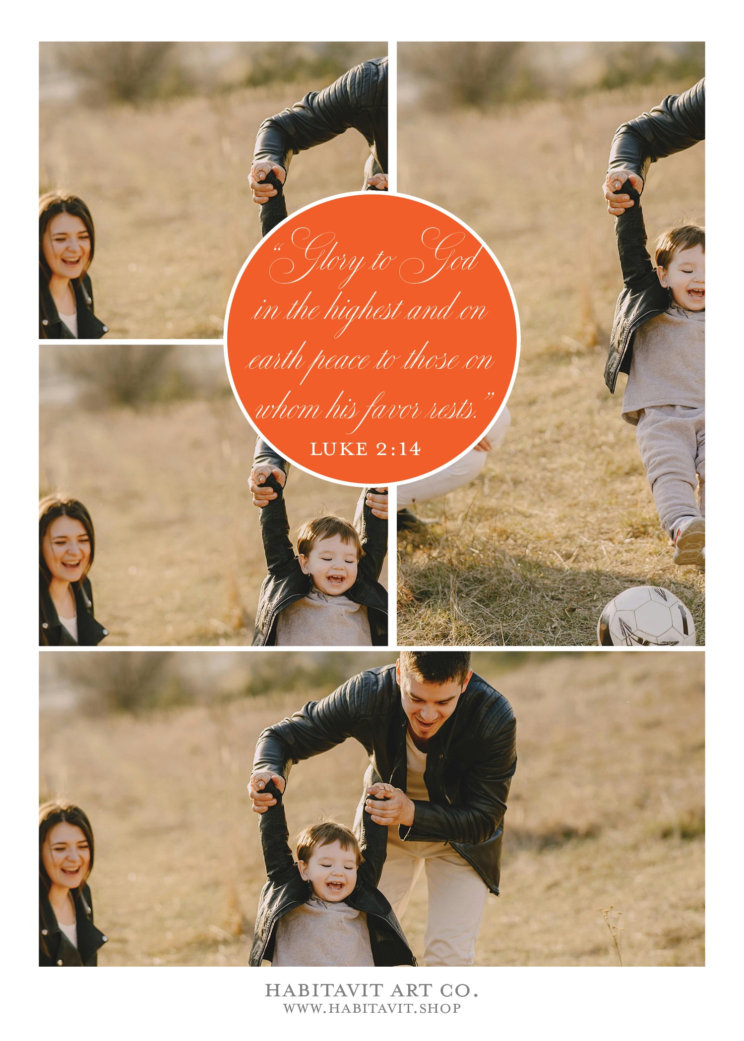 "Classic Christmas Red" | Semi-Custom Christmas Card (5x7) - Habitavit Art Co.