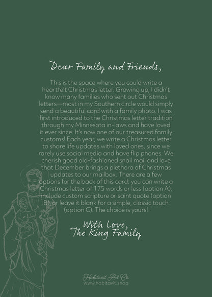 "St. Joseph & Child" | Semi-Custom Christmas Card (5x7) - Habitavit Art Co.