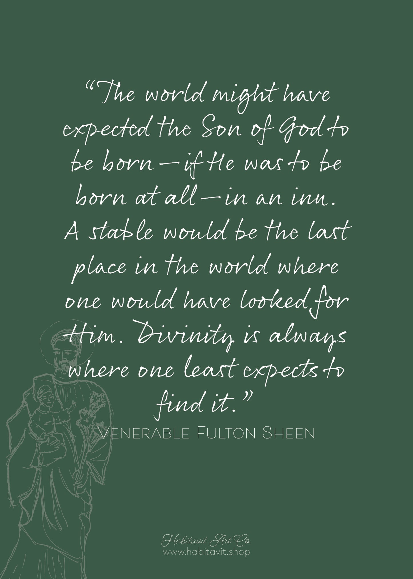 "St. Joseph & Child" | Semi-Custom Christmas Card (5x7) - Habitavit Art Co.