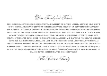 "Classic Christmas" | Semi-Custom Christmas Card (5x7) - Habitavit Art Co.