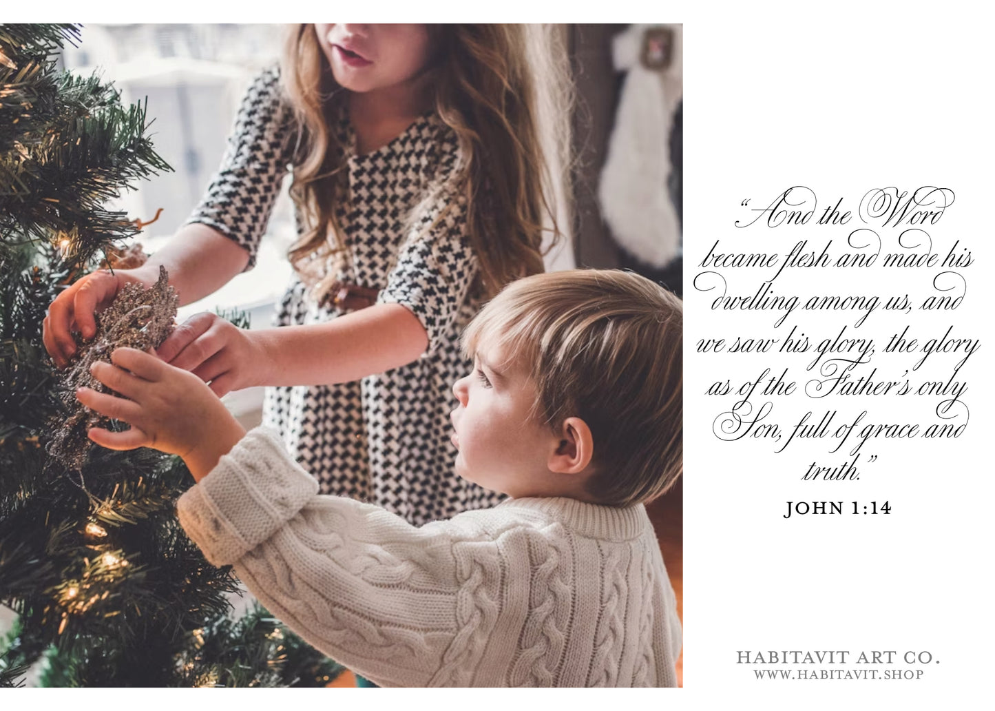 "Classic Christmas" | Semi-Custom Christmas Card (5x7) - Habitavit Art Co.