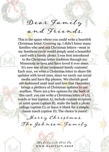 "A Watercolor Christmas" | Semi-Custom Christmas Card (5x7) (Copy) - Habitavit Art Co.