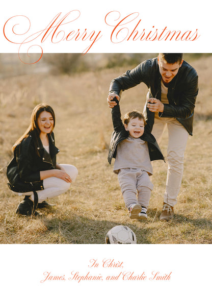 "Classic Christmas Red" | Semi-Custom Christmas Card (5x7) - Habitavit Art Co.