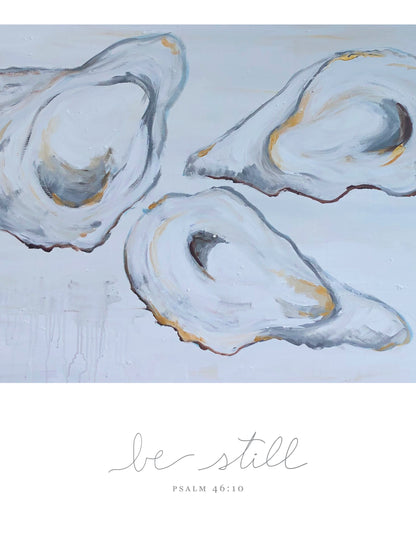 "Be Still" Oysters Art Print - Habitavit Art Co.