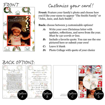 "A Watercolor Christmas" | Semi-Custom Christmas Card (5x7) (Copy) - Habitavit Art Co.