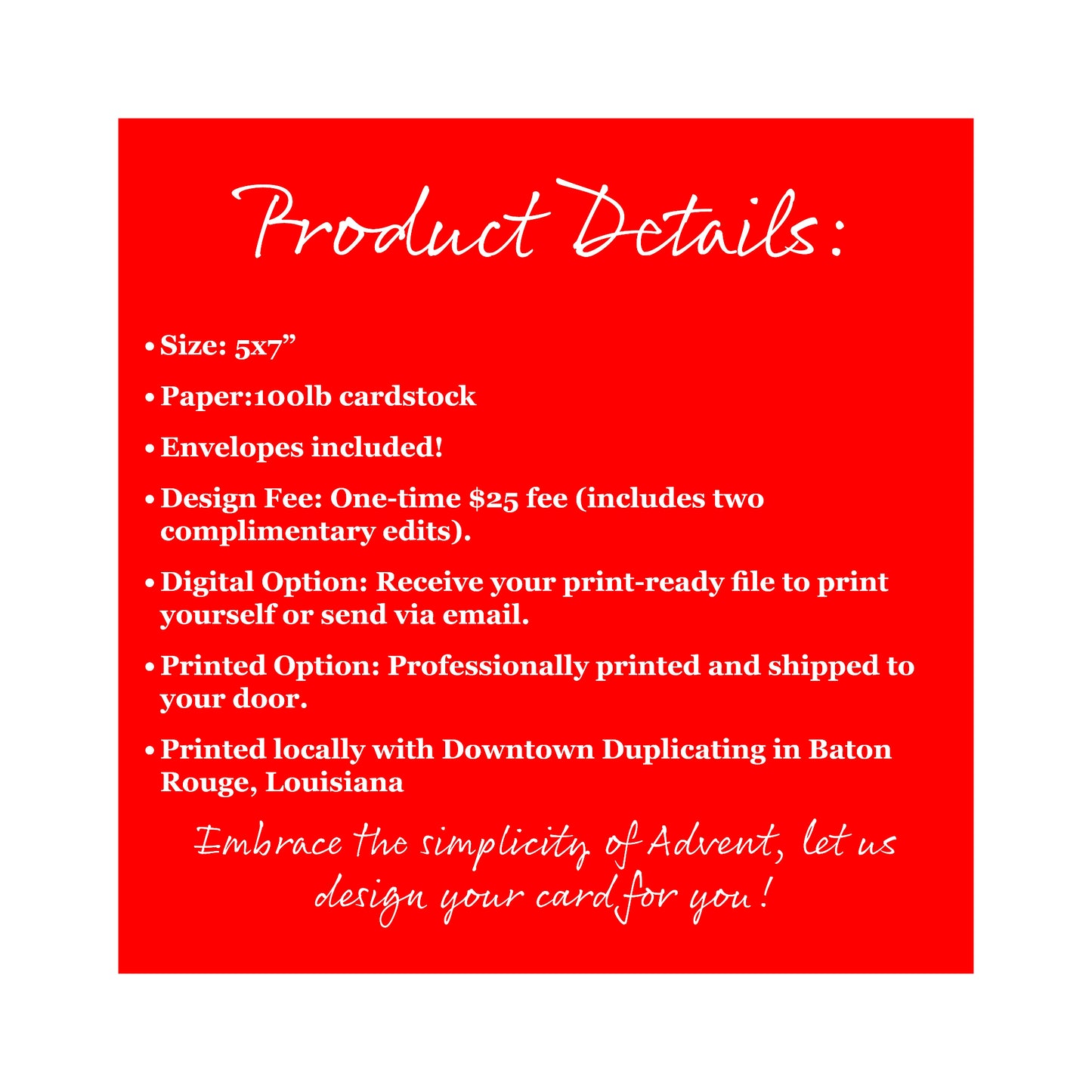 "A Watercolor Christmas" | Semi-Custom Christmas Card (5x7) (Copy) - Habitavit Art Co.