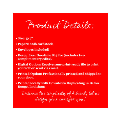 "A Watercolor Christmas" | Semi-Custom Christmas Card (5x7) (Copy) - Habitavit Art Co.