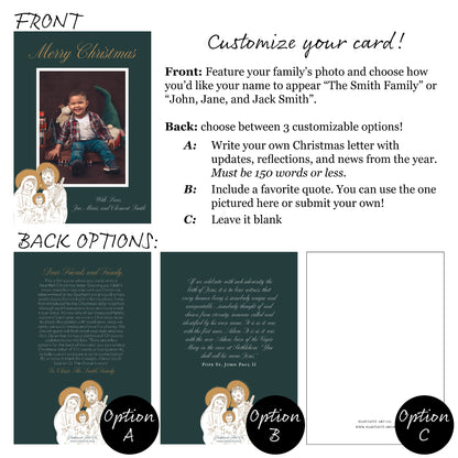 "Classic Holy Family" | Semi-Custom Christmas Card (5x7) - Habitavit Art Co.
