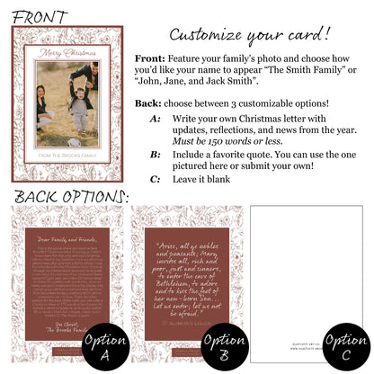 "Guadalupe's Flowers" | Semi-Custom Christmas Card (5x7) - Habitavit Art Co.