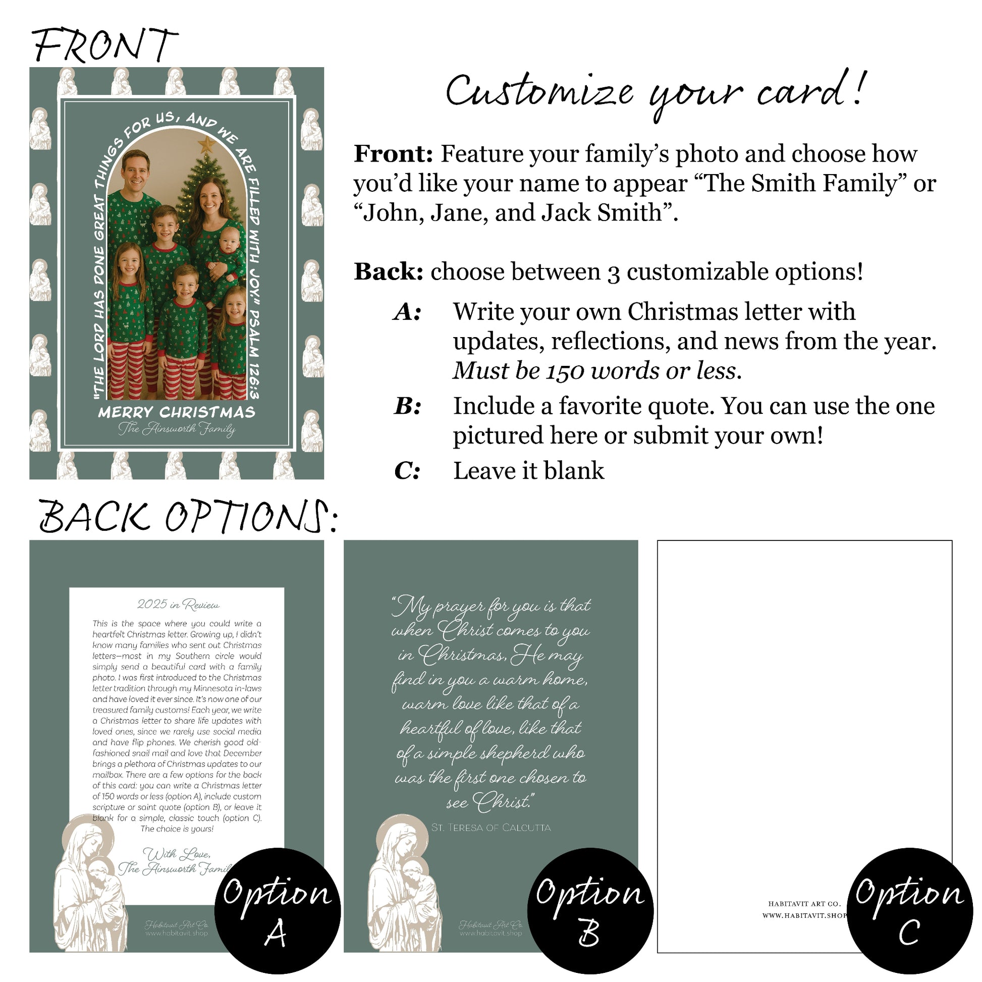 "Divine Mother & Child" | Semi-Custom Christmas Card (5x7) - Habitavit Art Co.