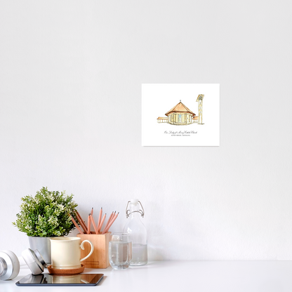 Our Lady of Mercy Church | Baton Rouge, LA Catholic Art Print (Watercolor)