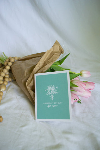 "Spiritual Bouquet" Catholic Greeting Card | Fine Art Print Stationery (4.25×5.5") - Habitavit Art Co.