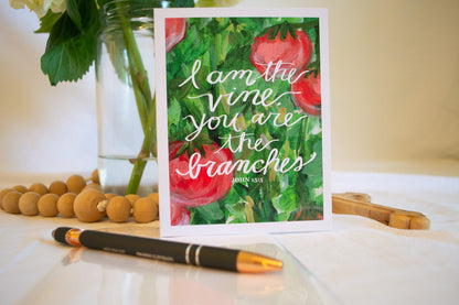 "Fruitful Vine" Catholic Greeting Card | Fine Art Print Stationery (4.25×5.5") - Habitavit Art Co.