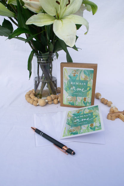 "Remain In Me" Catholic Greeting Card | Fine Art Print Stationery (4.25×5.5") - Habitavit Art Co.