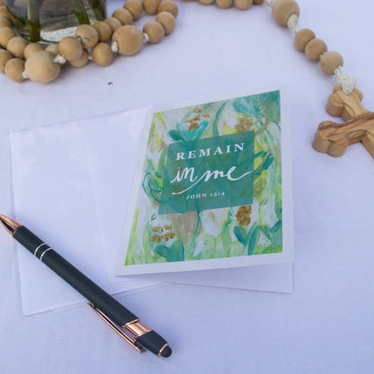 "Remain In Me" Catholic Greeting Card | Fine Art Print Stationery (4.25×5.5") - Habitavit Art Co.