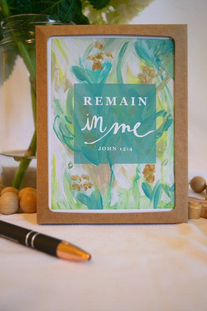 "Remain In Me" Catholic Greeting Card | Fine Art Print Stationery (4.25×5.5") - Habitavit Art Co.