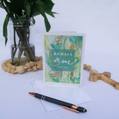 "Remain In Me" Catholic Greeting Card | Fine Art Print Stationery (4.25×5.5") - Habitavit Art Co.