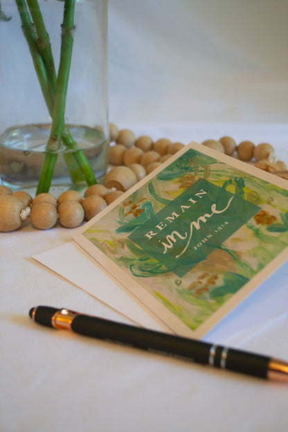 "Remain In Me" Catholic Greeting Card | Fine Art Print Stationery (4.25×5.5") - Habitavit Art Co.