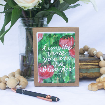 "Fruitful Vine" Catholic Greeting Card | Fine Art Print Stationery (4.25×5.5") - Habitavit Art Co.