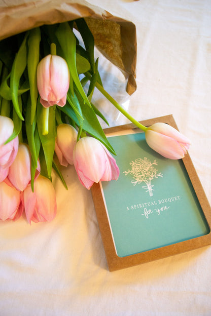 "Spiritual Bouquet" Catholic Greeting Card | Fine Art Print Stationery (4.25×5.5") - Habitavit Art Co.