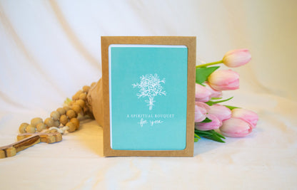 "Spiritual Bouquet" Catholic Greeting Card | Fine Art Print Stationery (4.25×5.5") - Habitavit Art Co.