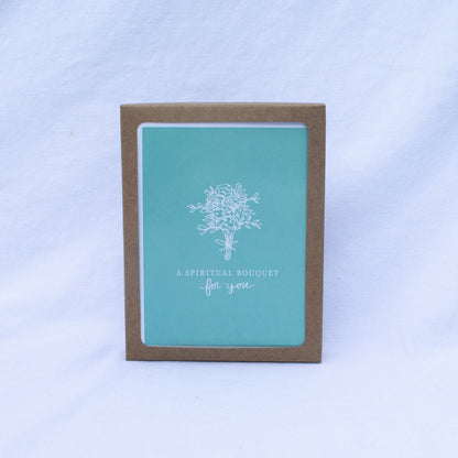 "Spiritual Bouquet" Catholic Greeting Card | Fine Art Print Stationery (4.25×5.5") - Habitavit Art Co.