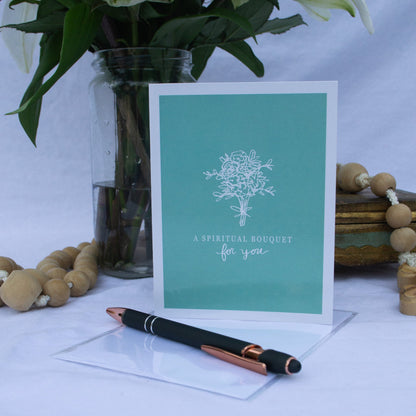 "Spiritual Bouquet" Catholic Greeting Card | Fine Art Print Stationery (4.25×5.5") - Habitavit Art Co.
