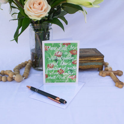 "Well Watered Soul" Catholic Greeting Card | Fine Art Print Stationery (4.25×5.5") - Habitavit Art Co.