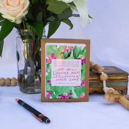 “Divine Rays” Catholic Greeting Card | Fine Art Print Stationery (4.25×5.5") - Habitavit Art Co.