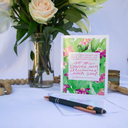 “Divine Rays” Catholic Greeting Card | Fine Art Print Stationery (4.25×5.5") - Habitavit Art Co.