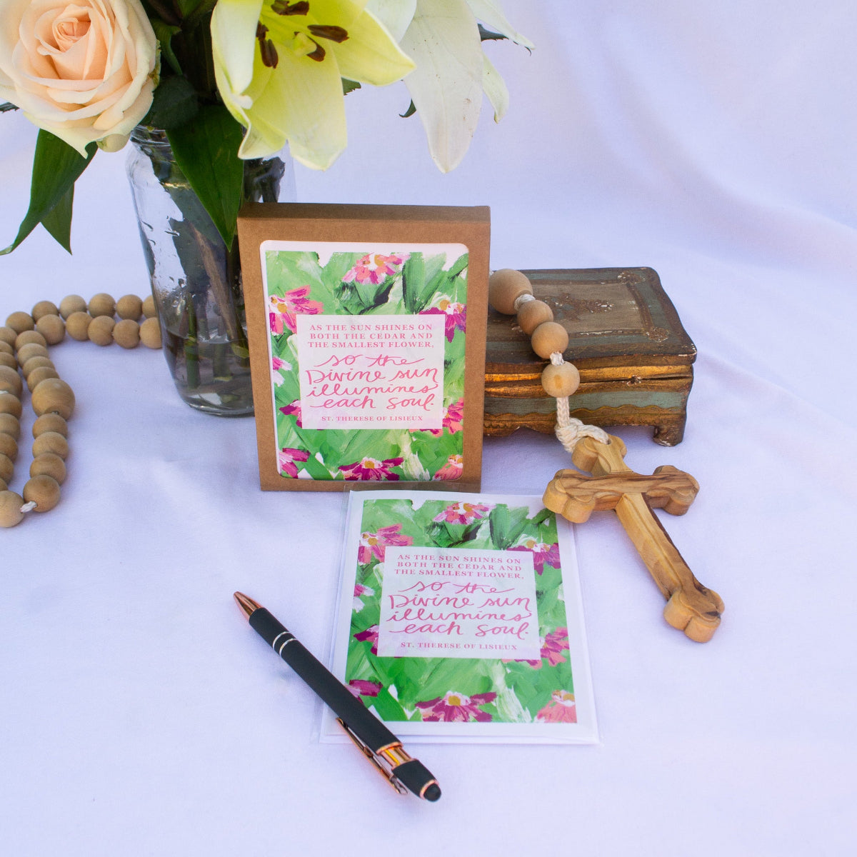 “Divine Rays” Catholic Greeting Card | Fine Art Print Stationery (4.25×5.5") - Habitavit Art Co.