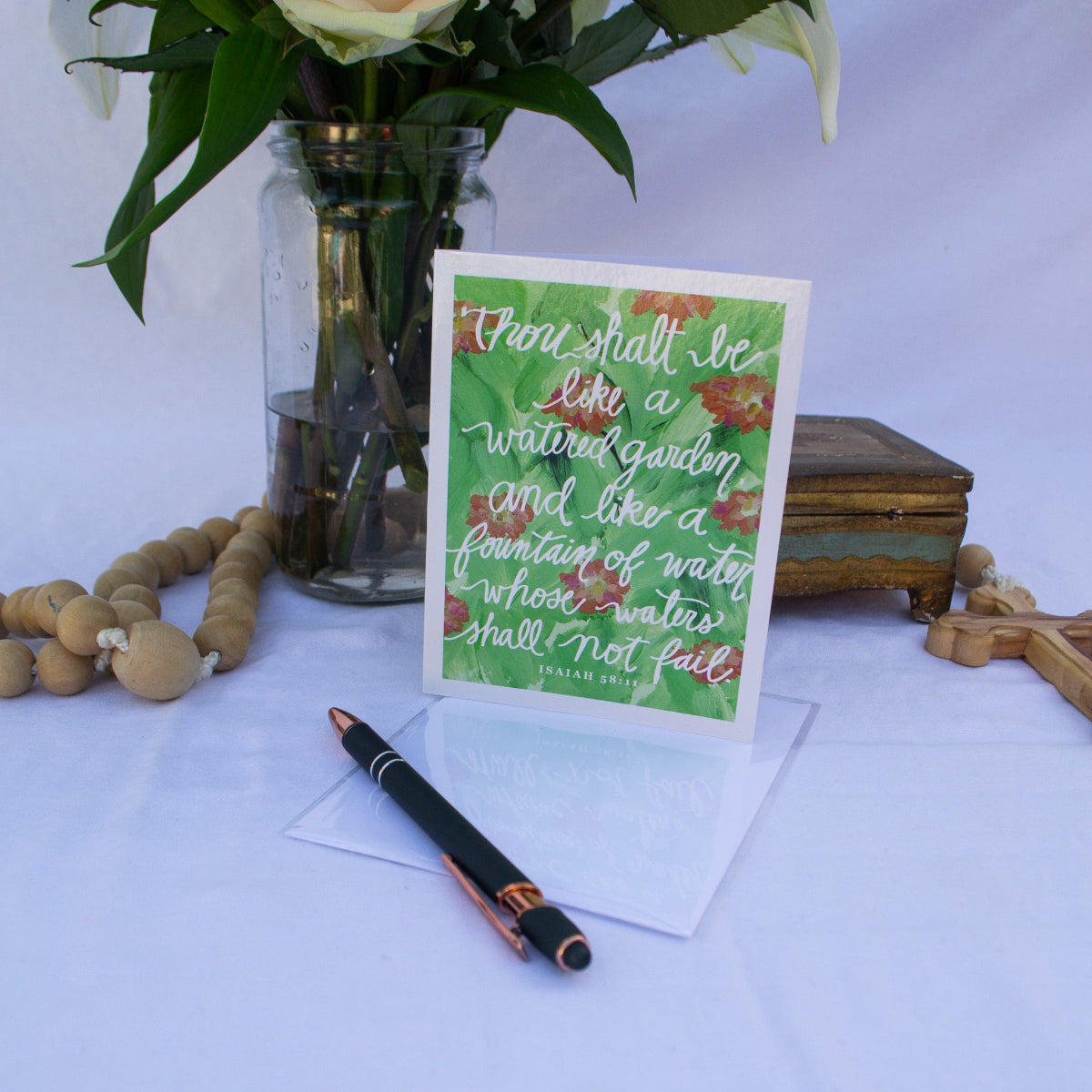 "Well Watered Soul" Catholic Greeting Card | Fine Art Print Stationery (4.25×5.5") - Habitavit Art Co.