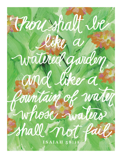 "Well Watered Soul" Catholic Greeting Card | Fine Art Print Stationery (4.25×5.5") - Habitavit Art Co.