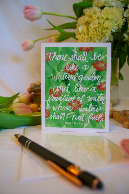 "Well Watered Soul" Catholic Greeting Card | Fine Art Print Stationery (4.25×5.5") - Habitavit Art Co.