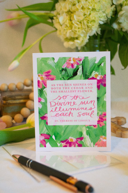 “Divine Rays” Catholic Greeting Card | Fine Art Print Stationery (4.25×5.5") - Habitavit Art Co.